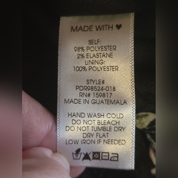 Arula Black Floral Puff Sleeve Tiered Mini Dress Size X Plus Size - Picture 7 of 7